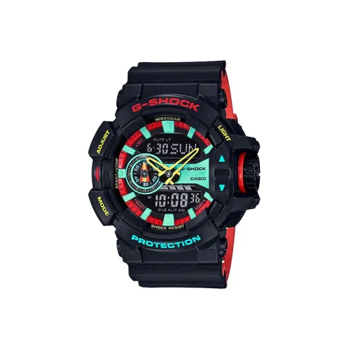 CASIO YOUTH Collection Кварцевый механизм Смола Ремешок Часы Мужские Черный Циферблат GA 400CM 1A
