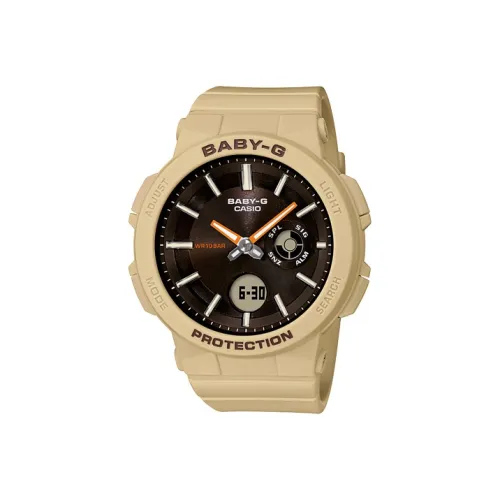 Casio Малыш G Коллекция Кварцевый механизм Смольный ремешок Часы Женские Кофейная циферблат BGA 255 5A