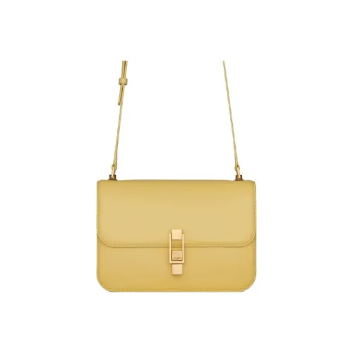 SAINT LAURENT Le Carre Кожаная Сумка через плечо Женская Светло-желтая