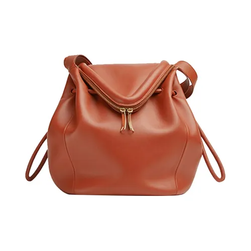 Bottega Veneta Beak Коровья кожа Сумка на одно плечо Женская Кленовый лист Коричневый