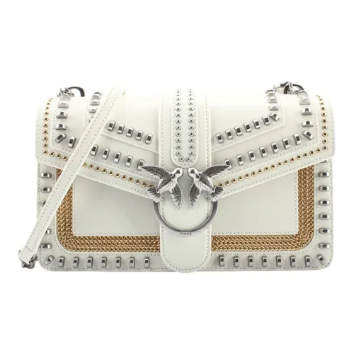 PINKO Сумка через плечо из коровьей кожи большая женская белая