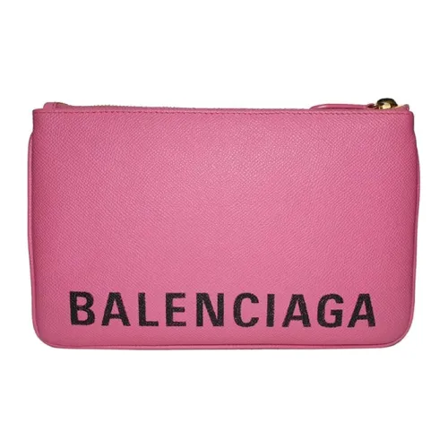 Balenciaga Клатч из коровьей кожи женский розовый