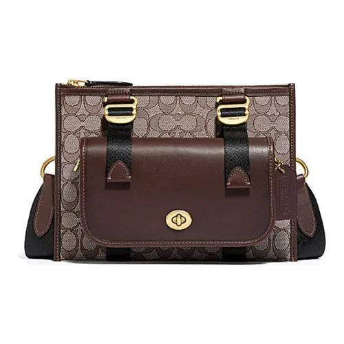 COACH Телячья кожа Сумка через плечо Средняя Мужская Коричневая