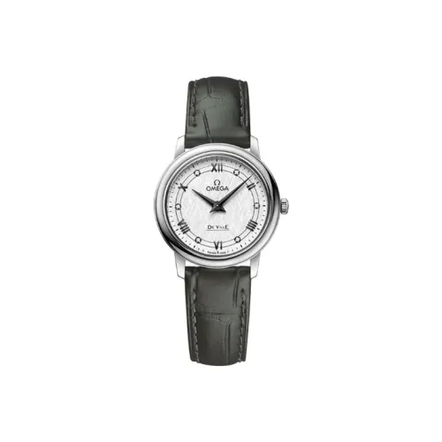 OMEGA Quartz Movement Женские Elegant Saucer Series Часы 27,4 мм Серебряные