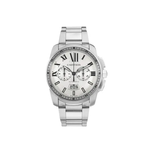 CARTIER Коллекция CALIBRE Кварцевый механизм Мужские часы Часы 42 мм Серебристый циферблат Корпус из нержавеющей стали