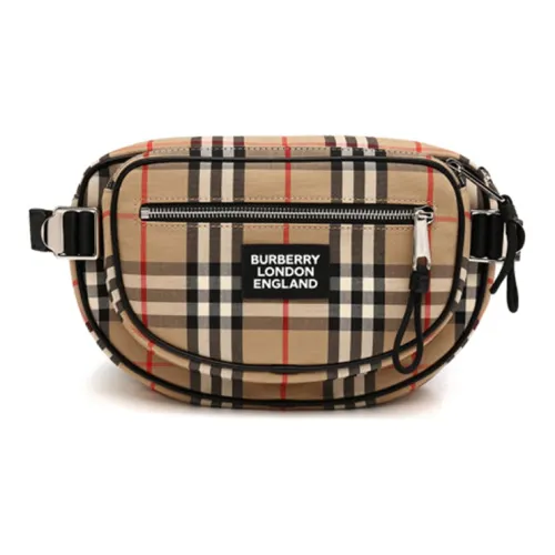 Burberry Винтаж Кожа Бананка Сумка через плечо Sling Сумка через плечо Сумка через плечо Унисекс Бежевый