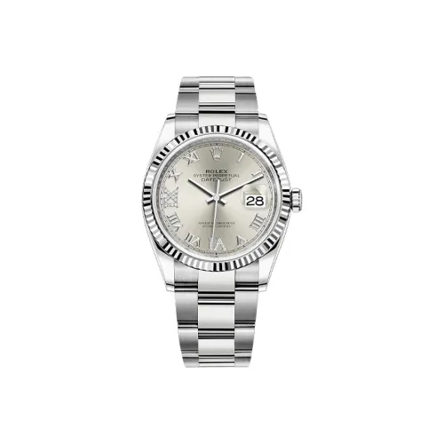 Rolex Автоматический механический механизм Женские часы Log Series Серебряные