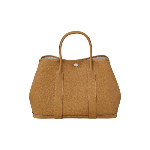 HERMES Garden Party Negonda Телячья кожа узор "елочка" цвет холста подкладка садовая сумка женский 3H очерет