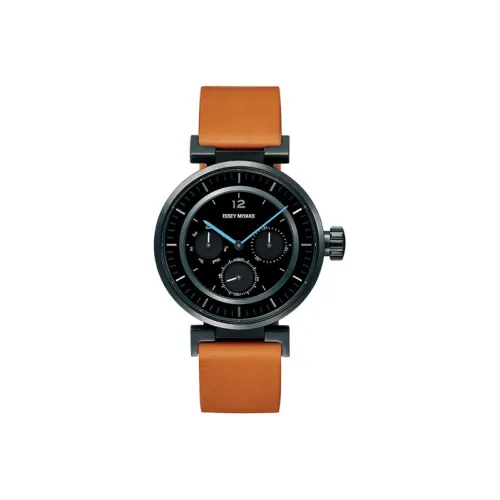 ISSEY MIYAKE Takayuki Takayama W Collection Кварцевый механизм Кожаный ремешок Часы Унисекс Черный циферблат SILAAB04