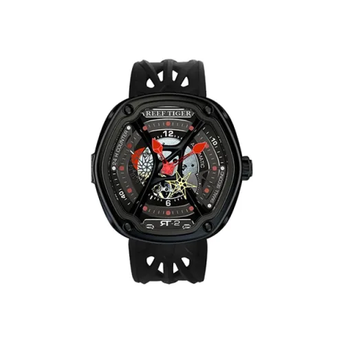 REEF TIGER Механические Мужские Часы 48 мм Черные