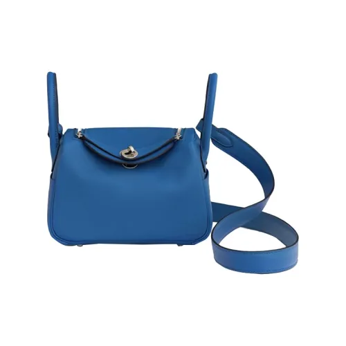 HERMES Lindy Swift Телячья кожа Сумка Сумка через плечо Сумка через плечо Мини Женская Французский синий Сапфирово-синий