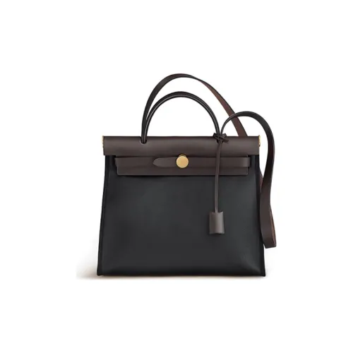 HERMES Herbag Zip H Водонепроницаемый холст Berline And Hunter Коровья кожа Сумка Сумка через плечо Сумка через плечо