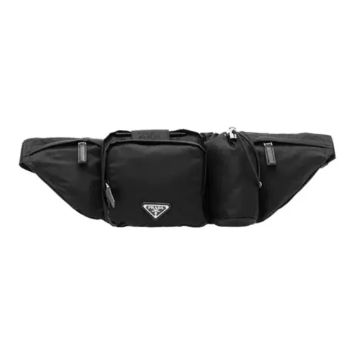 PRADA Нейлоновая ткань Обхват талии Сумка Грудь Сумка Унисекс Черный