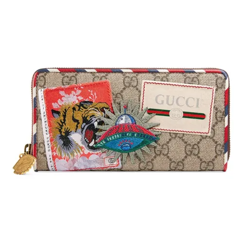 GUCCI Canvas с кожаными вставками кошелек мужской цвет эбеновое дерево и многоцветный