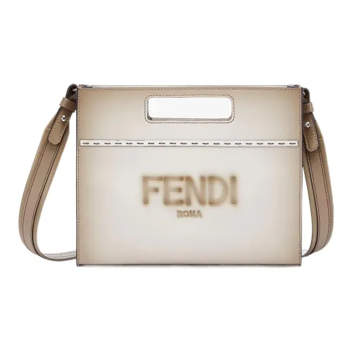 FENDI Кожа Клатч Сумка Мужская Светло-Серый Градиентный Изменяющий Цвет