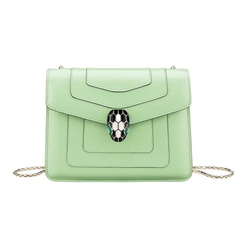 BVLGARI Serpenti Forever Телячья кожа Сумка через плечо Маленькая Женская Мятная