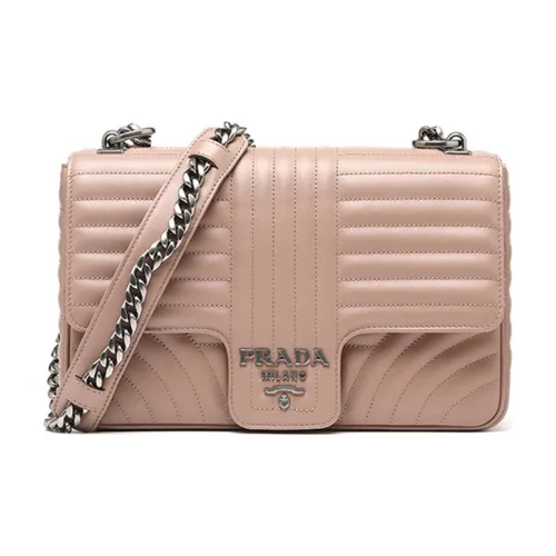 PRADA Коровья кожа Маленькая квадратная сумка Сумка через плечо Женская Нюдовая