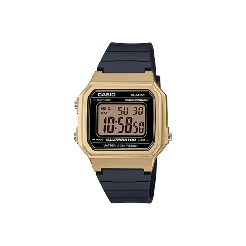 CASIO YOUTH Collection Кварцевый механизм Блок Смольный ремешок Часы Мужские Золотистый циферблат