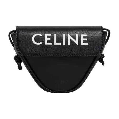 CELINE Коровья кожа Сумка Монетница Сумка через плечо Мини Унисекс Черный