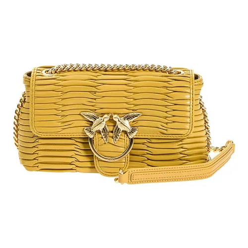PINKO Puff Кожа Сумка через плечо Маленькая Женская Имбирно-желтая