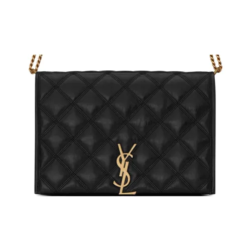SAINT LAURENT Lambskin Portable Crossbody Bag Shoulder Bag Women's Black