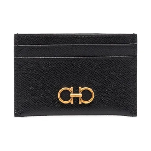 Ferragamo Коровья кожа Держатель для карт Монетница Женская Черная