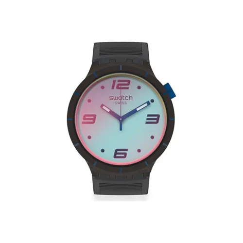 SWATCH BIGBOLD Collection Кварцевый механизм Унисекс Часы Черный циферблат Силиконовый ремешок SO27B121