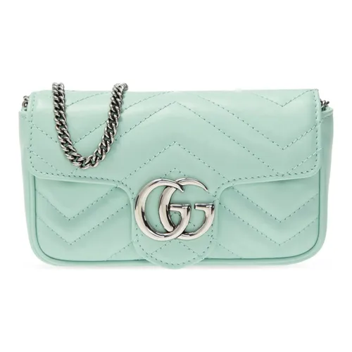 GUCCI GG Marmont Quilted кожа плечевая сумка Extra Mini женская зеленая