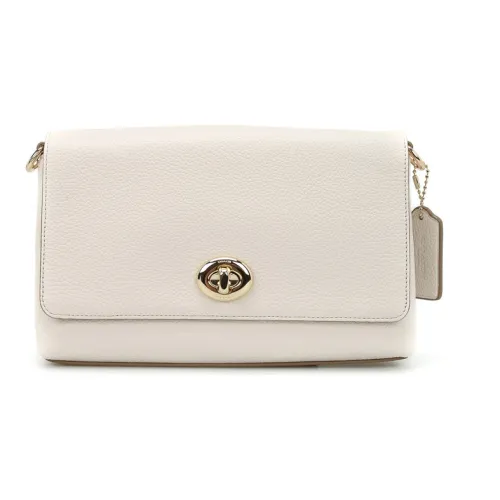 COACH Crosstown Зернистая кожа личи Коровья кожа Сумка через плечо Женская Мел Белый