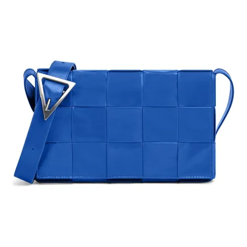 Bottega Veneta Cassette Коровья кожа Тофу Сумка через плечо Средняя Мужская Ромб Синий