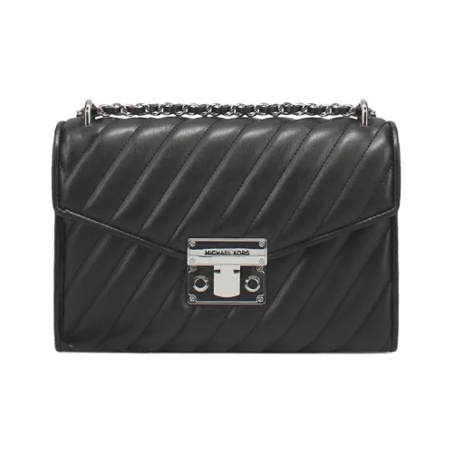 MICHAEL KORS Розовый Искусственная кожа Сумка через плечо Средний Женский Черный