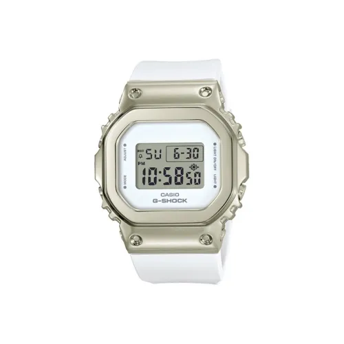 CASIO Full Metal Коллекция Квадратный циферблат Кварцевый механизм Смольный ремешок Часы Женские Белый циферблат