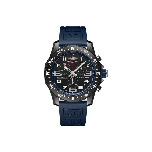 Breitling Professional Collection Кварцевый механизм Унисекс Часы 44 мм Синий циферблат Корпус из нержавеющей стали Резиновый ремешок