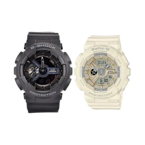 CASIO Парные часы Коллекция GA BA Коллекция Кварцевый механизм Часы Унисекс Черный циферблат GA 110 1BDR+BA 110 GA 7A2PR