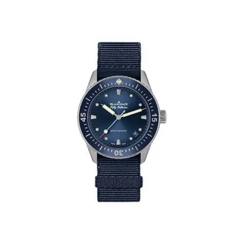 BLANCPAIN Автоматический Механический Часы Мужские FIFTY FATHOMS 38 мм Синий