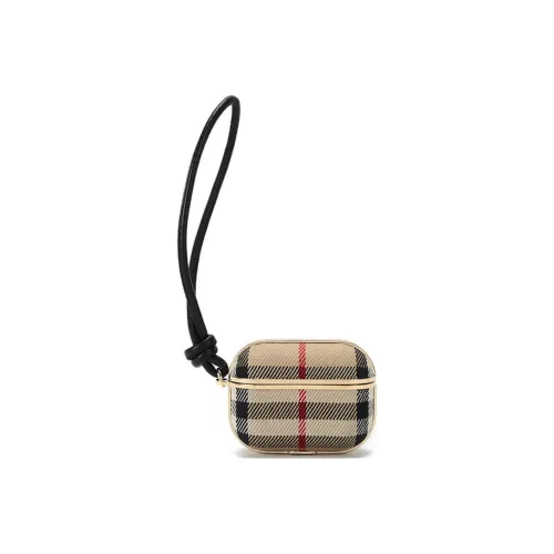 Burberry Винтаж Хлопок Защитный Чехол Хранение Коробка Чехол для наушников Унисекс Архивный Бежевый