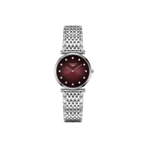 LONGINES Jialan Collection Женские часы Кварцевый механизм 29 мм Красный циферблат Корпус из нержавеющей стали Ремешок из нержавеющей стали