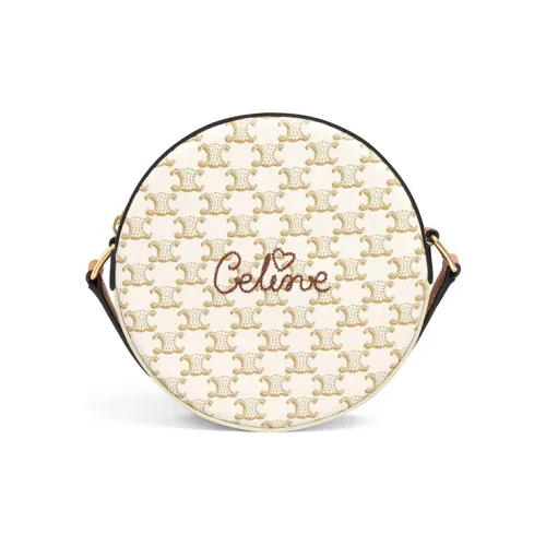 CELINE Sheepskin с искусственной кожей круглая сумка сумка через плечо мини женская белая