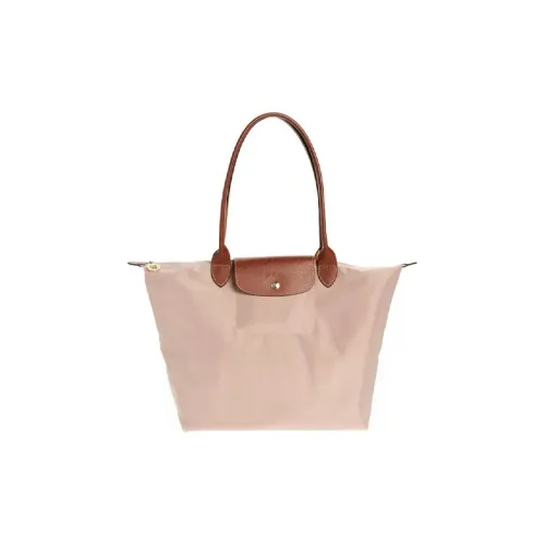 LONGCHAMP Le Pliage Холст с кожей Комбинированный Пельмени Сумка Тоут Сумка Сумка для покупок Сумка на плечо Большая Женская Розовая