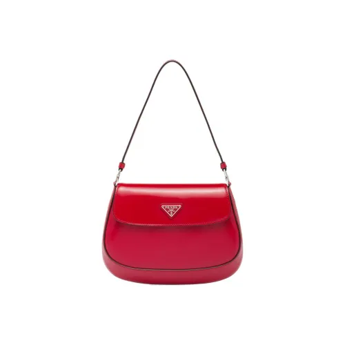 PRADA Кожа Полумесяц Сумка Сумка через плечо Женская Алый