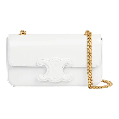 CELINE Triomphe Коровья кожа Портативная сумка через плечо сумка на плечо Женская Белая