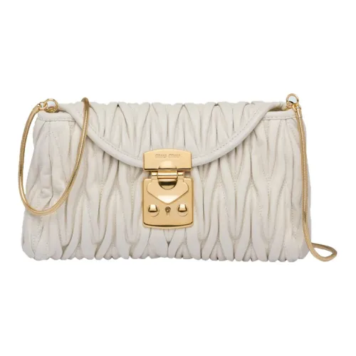 MIU MIU Мягкая сумка из овечьей кожи плечо женская белая