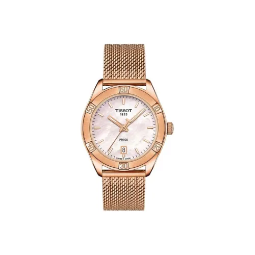 Tissot Quartz Movement Женские PR100 Collection Часы 36 мм Жемчужная раковина Цвет
