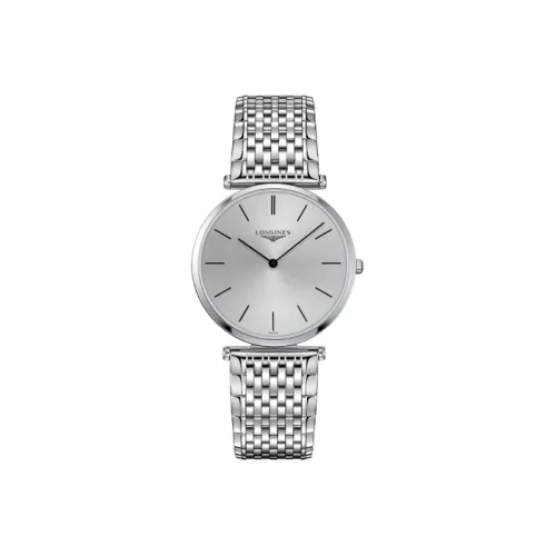 LONGINES Jialan Collection Кварцевый механизм Унисекс Часы 36 мм Серебристый циферблат Корпус из нержавеющей стали Ремешок из нержавеющей стали