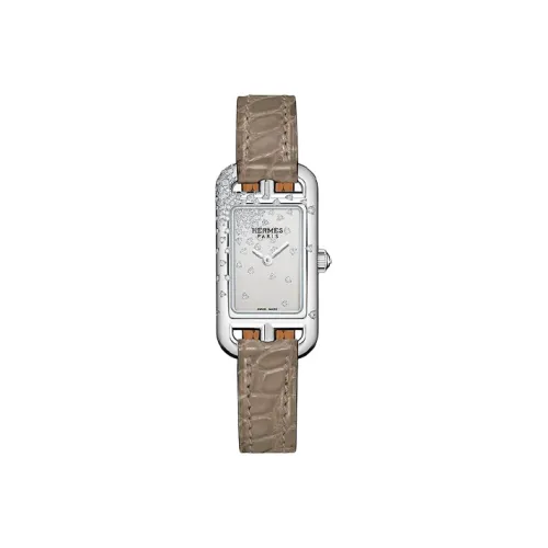 HERMES Nantucket Women's Watch Кварцевый механизм ремень из натуральной кожи серебристый циферблат