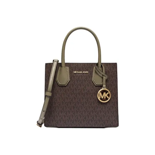 MICHAEL KORS MICHAEL KORS Коллекция сумок Mercer из искусственной кожи средний размер женский темно-коричневый и армейский зеленый