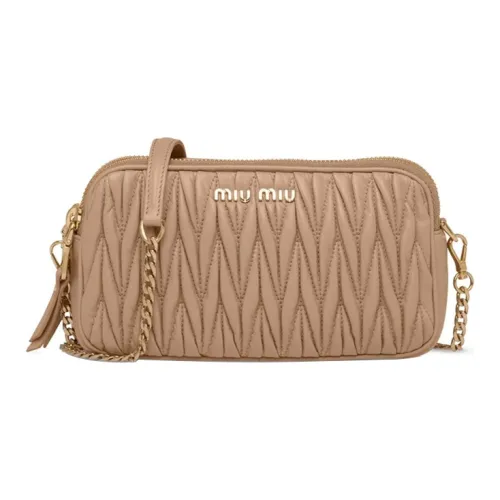 MIU MIU Сумка через плечо из кожи женская коричневая