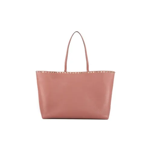 Valentino Rockstud Телячья кожа с текстурой сумка-тоут сумка на плечо большая женская розовая
