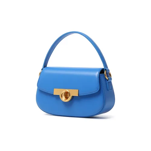 Miss Kung Коровья кожа Настоящая кожа Седло Сумка Сумка с цепочкой Маленькая квадратная сумка Сумка Стандартная Женская Сапфирово-синий