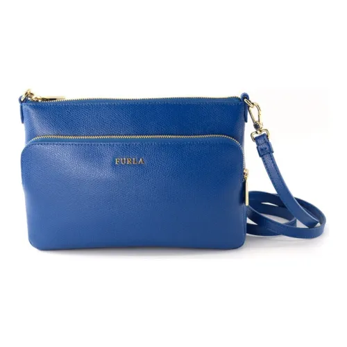 Furla Королевский Натуральная кожа Плечевая сумка Женская Синяя